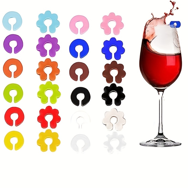 Marqueur de verre à vin en silicone, mini cercle, identification de tasse,  identification d'anneau, identification