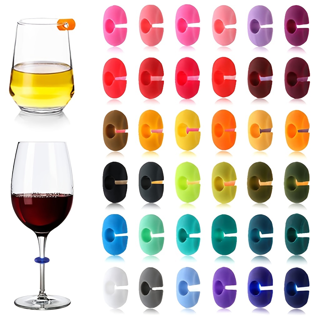 10PCS Personalized Decorating Blank Cork Wine Glass Ring Charms