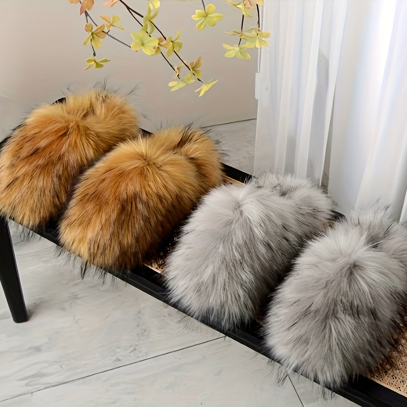 Wholesale raccoon fur discount slides