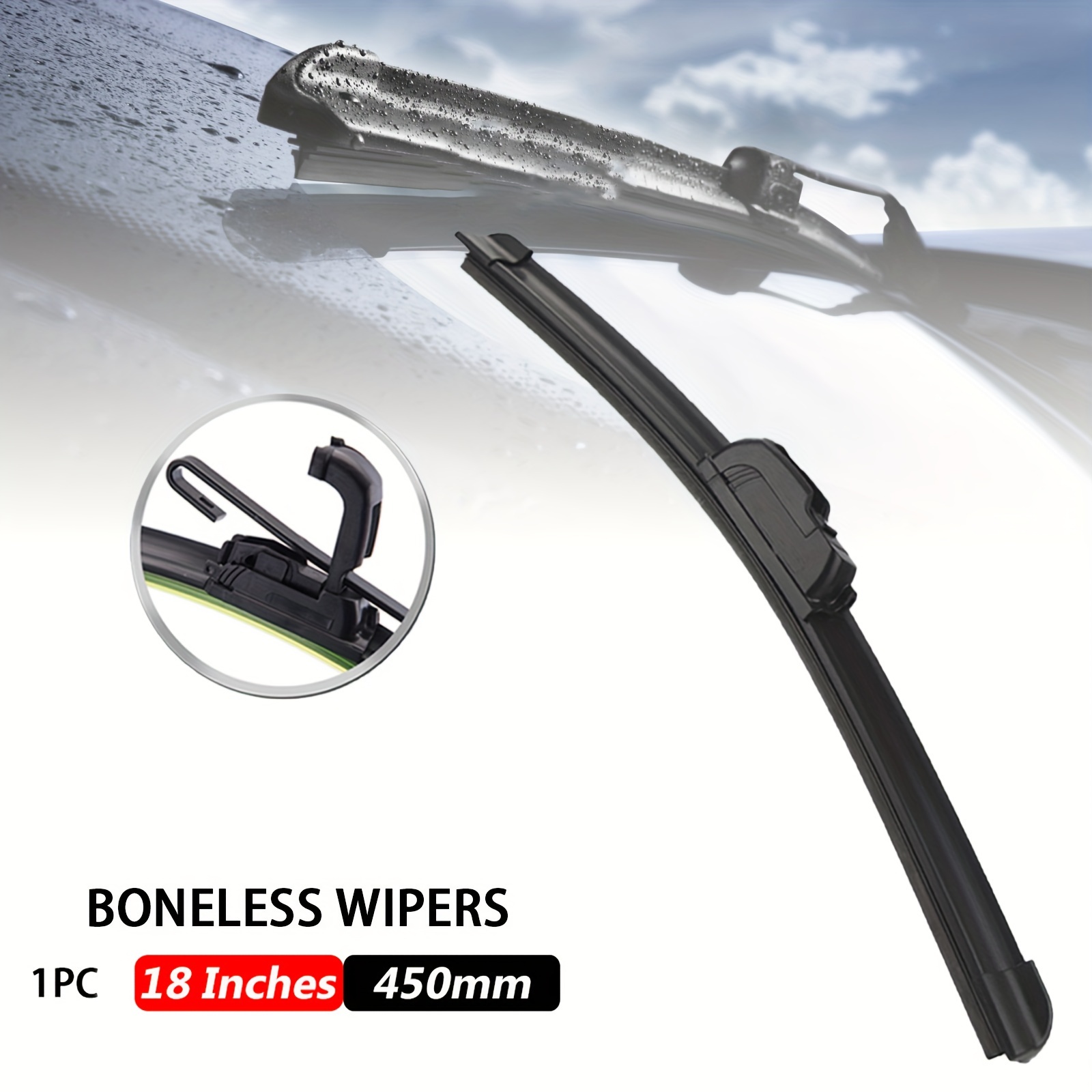 1pc Wiper Blade 18 Inch Automotive Replacement Wipers Universal Boneless Windshield Wiper Blade