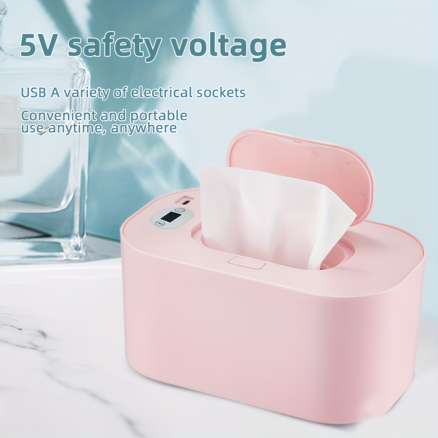 Dispensador de toallitas para bebés Calentador de toallitas húmedas  ajustables Usb Powered Wipes Dispenser Box