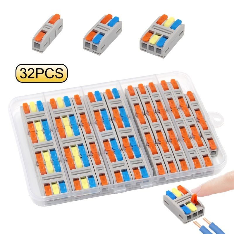 smseace 100 conectores de cable de palanca. Conectores eléctricos compactos  de conductor, 2/3 (50 cada uno), conectores de cables de empalme compactos