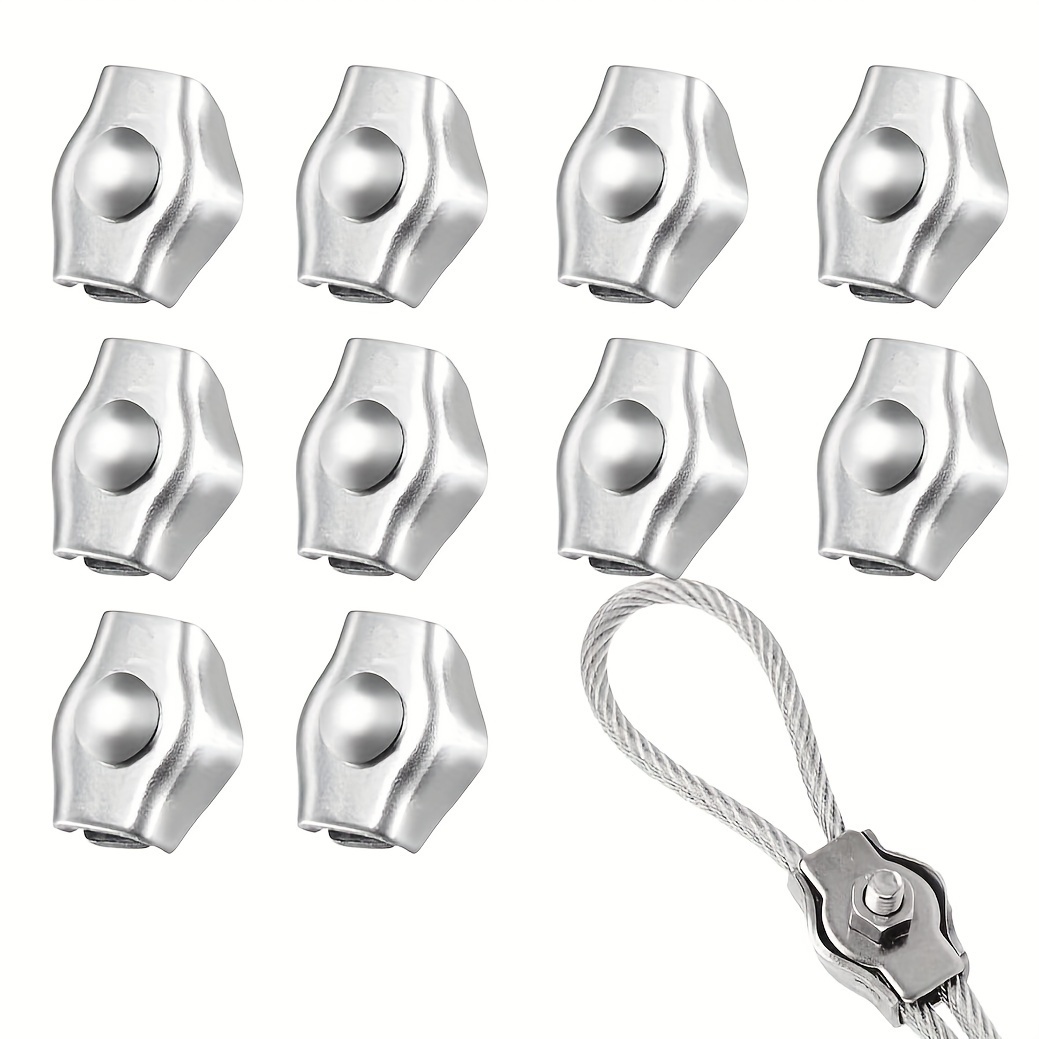 10 PCS M3 Simplex Single Bolt Wire Rope Clips Stainless Steel Cable Clamp  for 1/8 Diameter Wire Rope