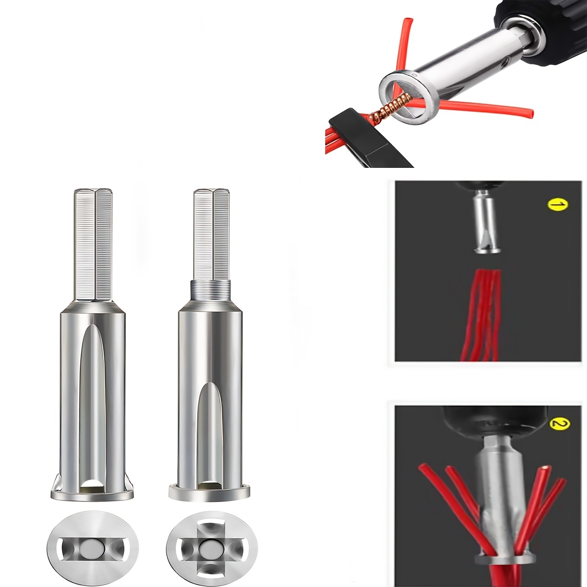 Wire Stripping and Twisting Tool, 2 in 1 Electrical Drill & Manual Wire  Stripper Cable Nut Twister Precision Wire Cutter Tool Universal Quick  Connector Wire Terminals Power Tools (2.5 Square) 