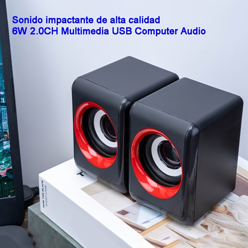 1 par de altavoces USB, altavoces de escritorio de entrada de audio de  0.138 in, altavoces de computadora portátiles, compatibles con portátiles