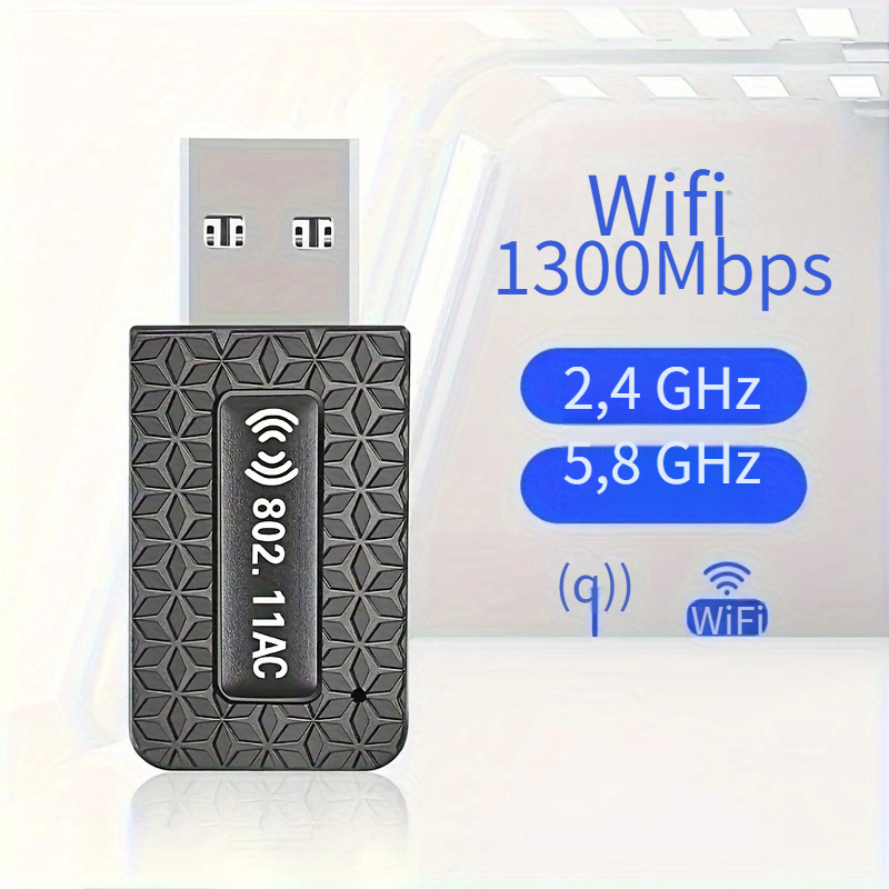 EDUP Adaptador WiFi USB Adaptador de red inalámbrica de doble banda 802.11  AC 2.4G/5G USB Wi-Fi Dongle con antena extensora compatible con Windows