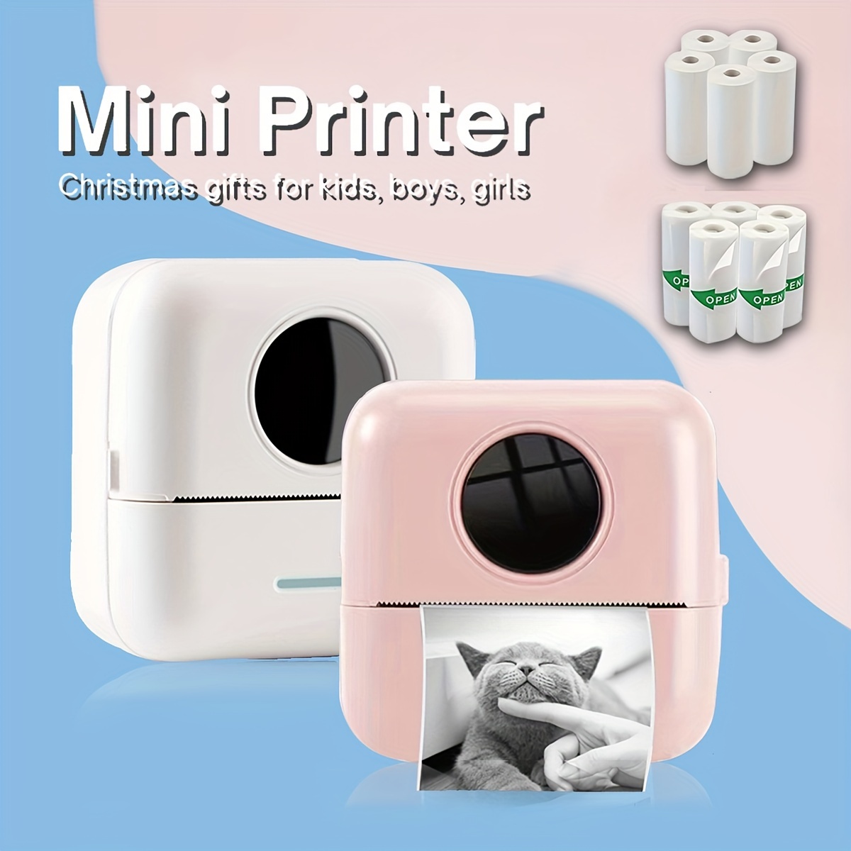 Mini impresora de pegatinas de bolsillo, impresora móvil portátil  inalámbrica tooth, memorandos, fotos, impresora de recibos de etiquetas de  bolsillo C
