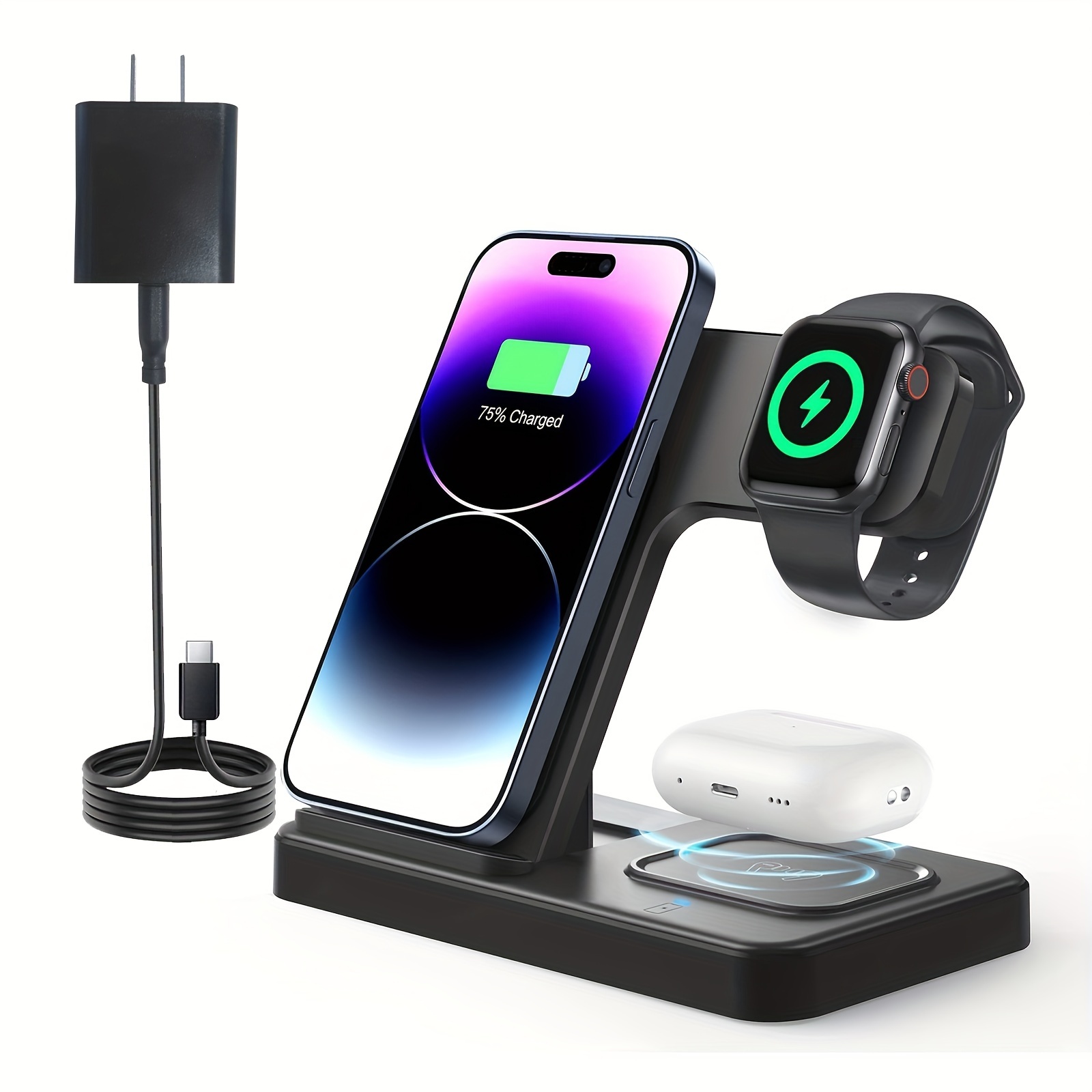 Anker Wireless Charging Station, 333 Wireless Charger (3-in-1 Station) for  iPhone 13, 13 Mini, 13 Pro, 13 Pro Max, 12, Galaxy S20, AirPods Pro, Apple
