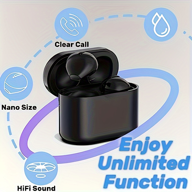 Audífonos invisibles para dormir, inalámbricos, pequeños, pequeños,  pequeños, discretos, con cancelación de ruido, auriculares para dormir,  Bluetooth