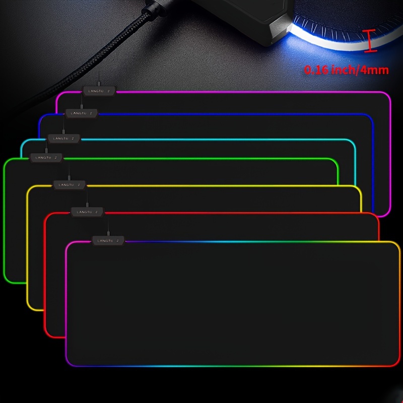 ENHANCE Extra Large LED Gaming Mouse Pad - Soft XXL Desk Mat with 7 RGB  Colors - Galaxy