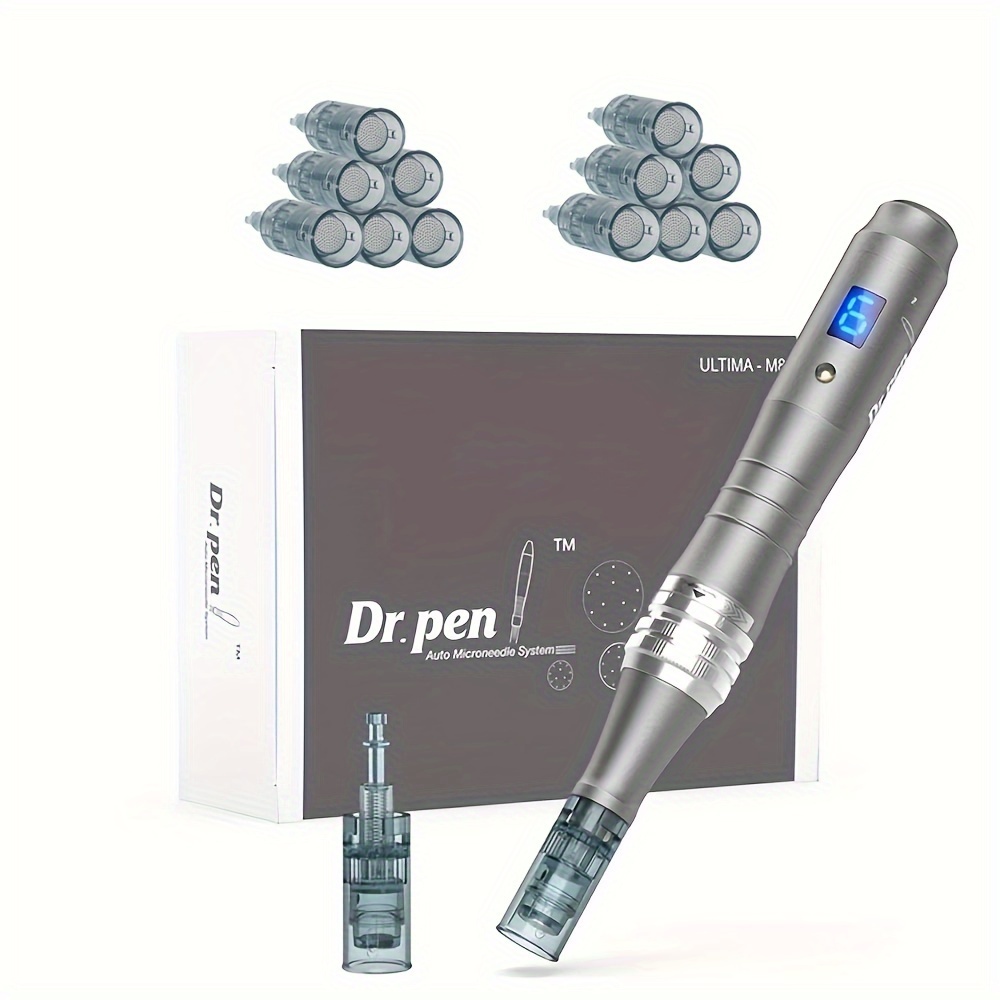 Dr.Pen Ultima M8S Microneedling Pen: Wireless Microneedle professional Skin  Pen for Face & Body & Hair Beard Growth - 12 Replacement Cartridges