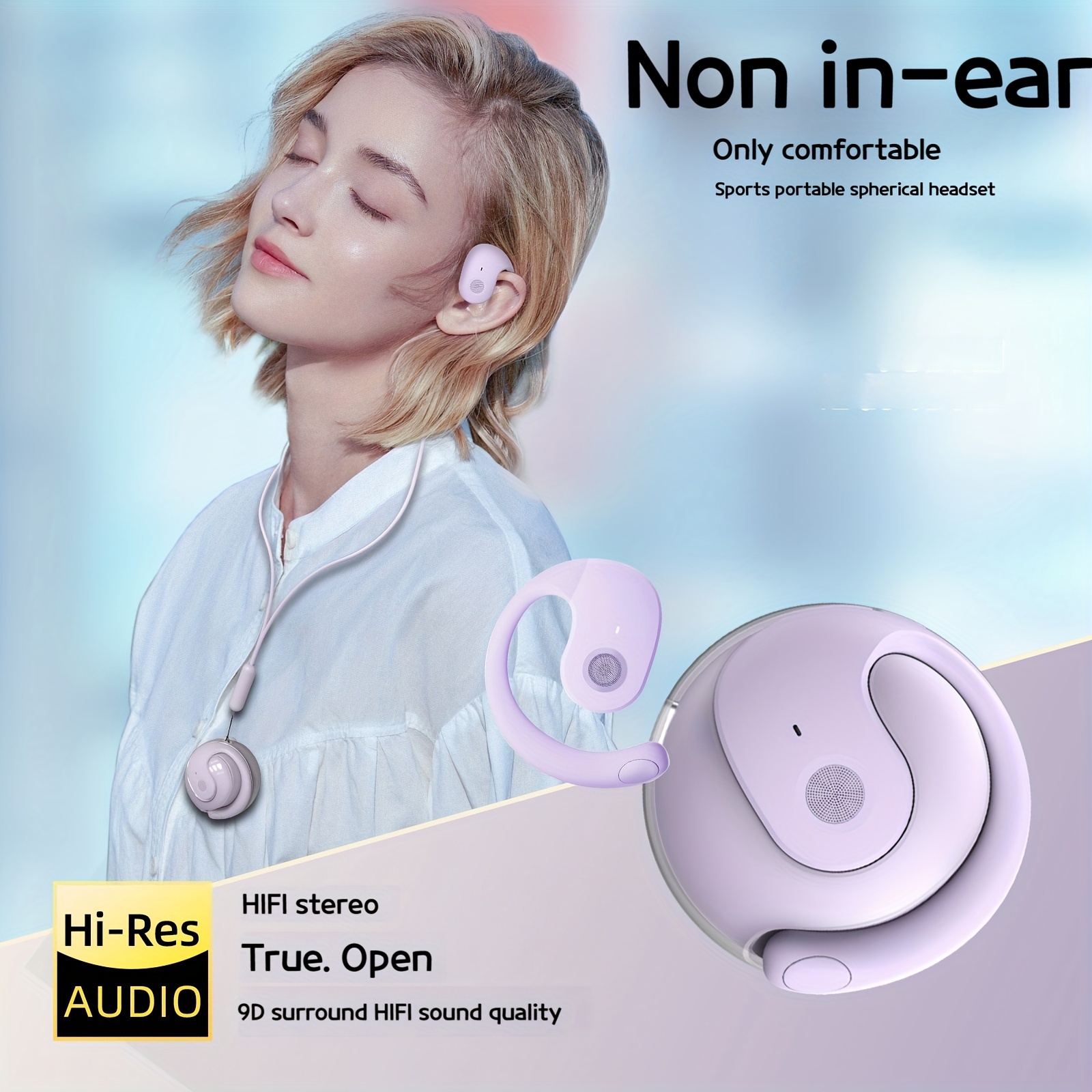 A1 Mini auriculares inalámbricos Bluetooth de 5.3 pulgadas, micrófono  integrado, IPX5 impermeable, sonido inmersivo de alta calidad, conexión de  larga