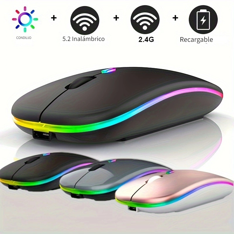 Ratón Bluetooth, mouse inalámbrico con forma de hámster de animal lindo,  ergonómico con regalo, 1 clip de cable de color aleatorio, mouse silencioso