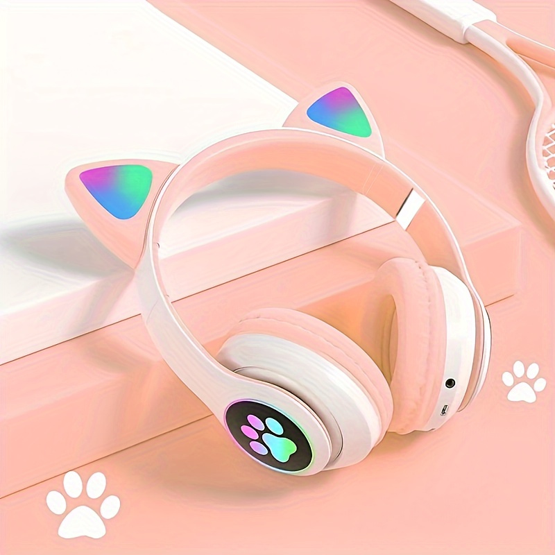 12€01 sur Casque de stéréo pour Bluetooth 5.0 chat oreille lapin LED avec  micro enfants filles,sans fil - blanc - Casque audio - Achat & prix