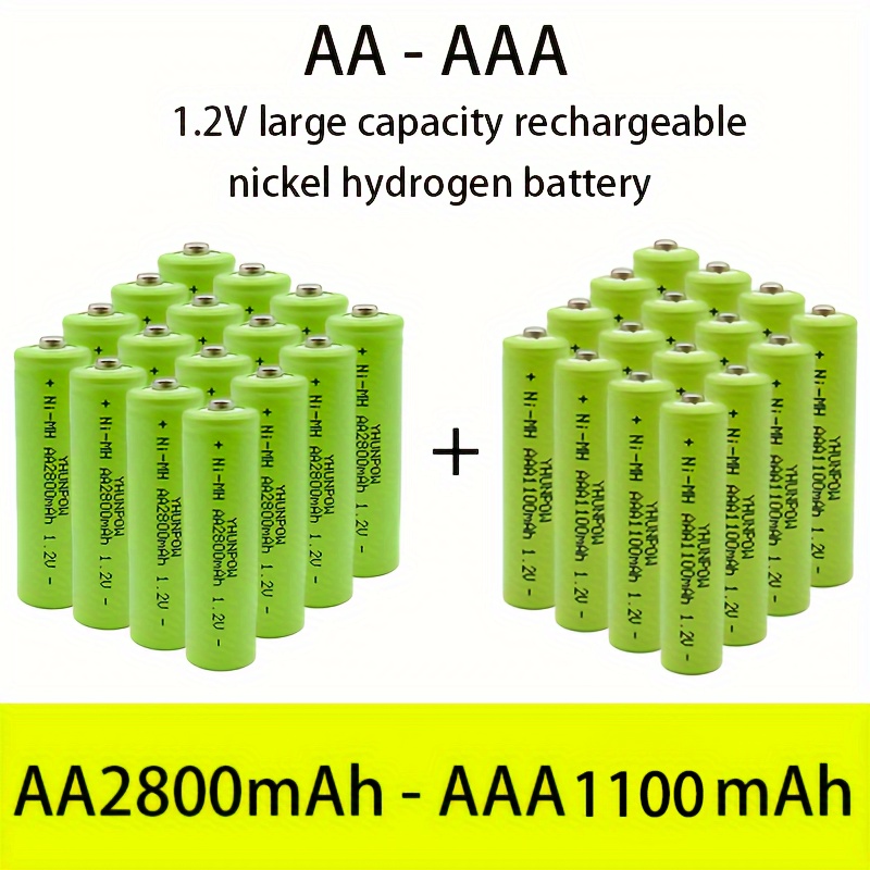 CITYORK Paquete de 8 Pilas AA de 3000 mAh con 8 baterías Recargables  AAA1100 mAh 1.2
