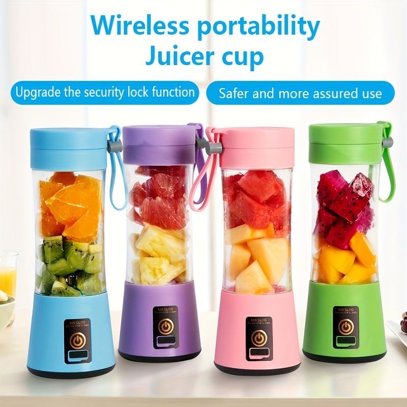 Mini Juicer Cups, 6 Blades Portable Home Blender Mixer, Electric Mini Usb  Rechargeable Portable Juicer For Juice Shakes Smoothies Milk Fruit  Vegetable, Small Appliance, Kitchen Accessories Blue - Temu