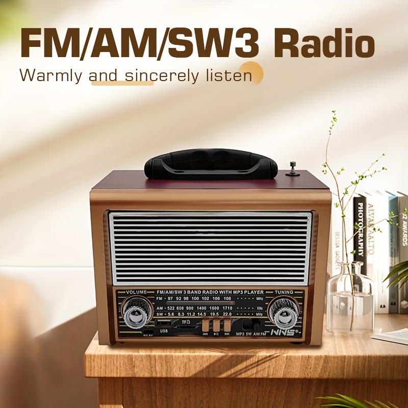 Radio de bolsillo AM FM con pantalla digital y conector para auriculares  estéreo, despertador, advertencia meteorológica (