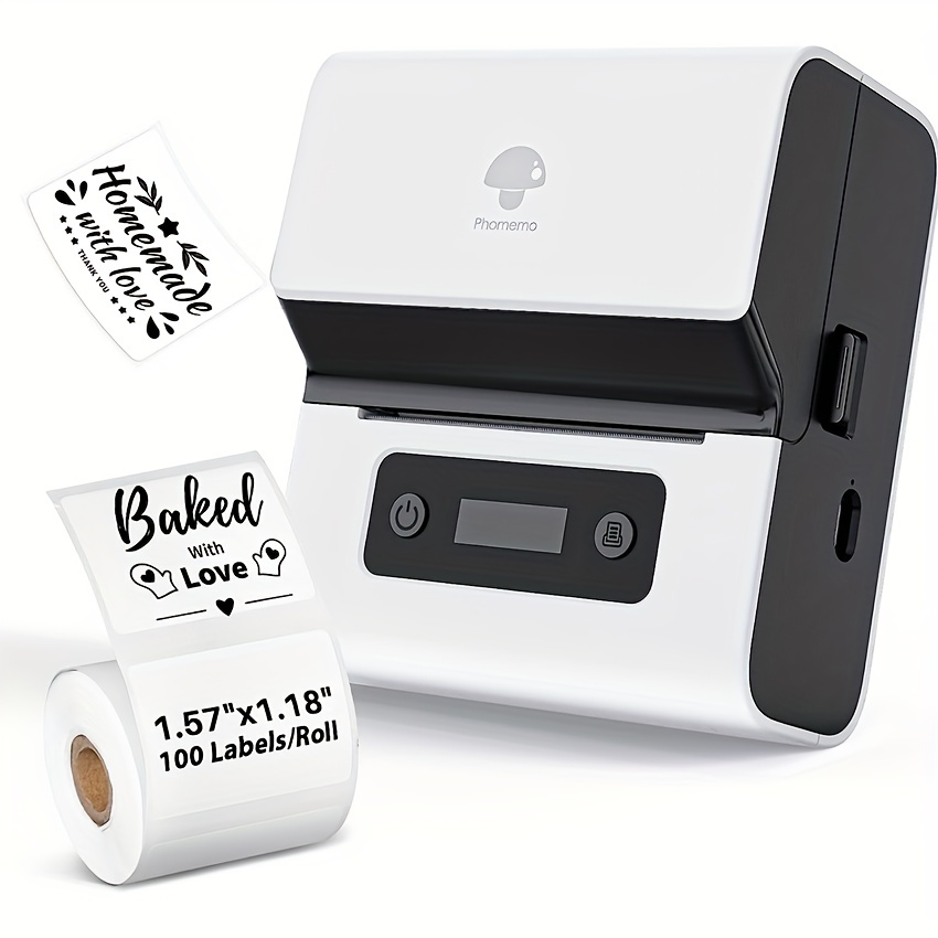 Lovcoyo Imprimante d'étiquettes autocollante, 2 Rouleaux d'étiqueteuse,  Mini étiqueteuse, imprimante d'étiquetage, étiqueteuse, Auto-adhésive, avec  iOS et Android, étiqueteuse Polyvalente Bluetooth 