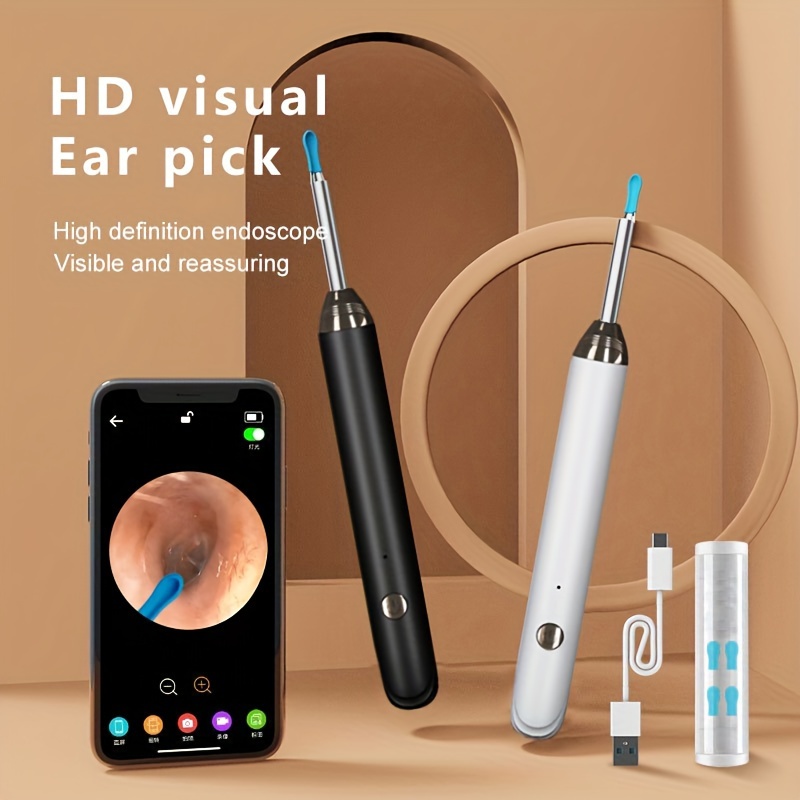 Medical In Ear Cleaning Endoscope Spoon Mini Camera Ear Wax Removal Plus  Tweezer 