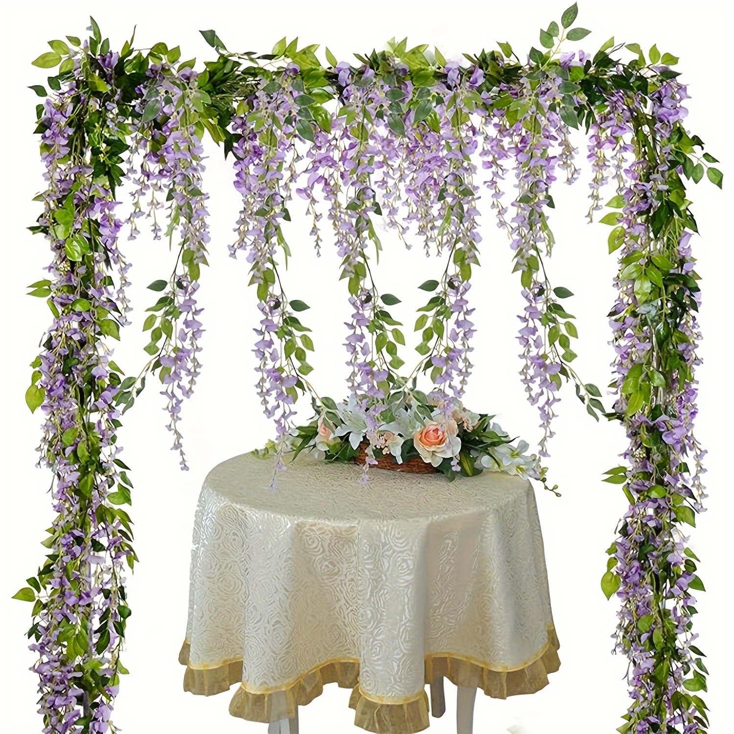 1pc Artificial Baby's Breath Garland, Simulation Flowers Greenery Grass  Vine Arch Ornament Wall Hanging, For Home Room Wedding Decoration  68.9inch/5.7