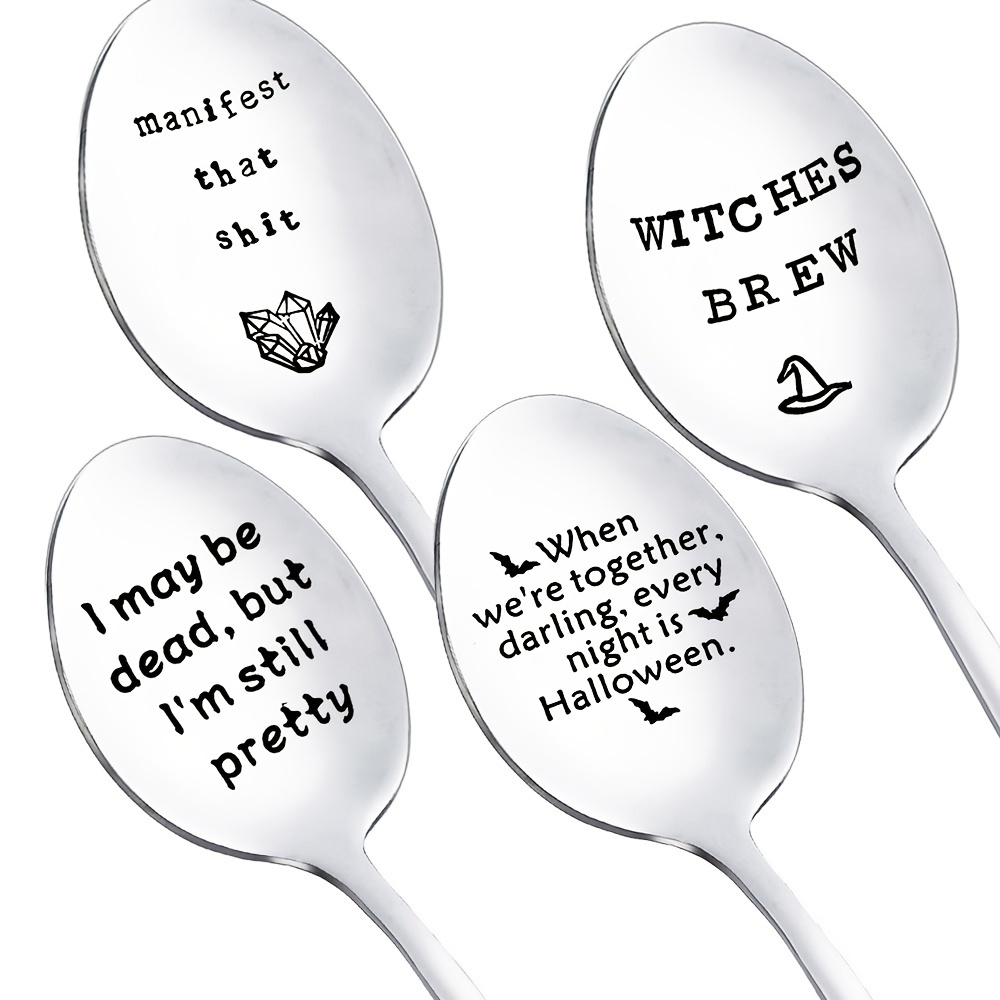 Novelty Spoon Set, Wood Burned Spoons, Funny Sayings Spoon Set, Stir the Pot  Spoon, Made With Love Spoon, About to Stir up Some 