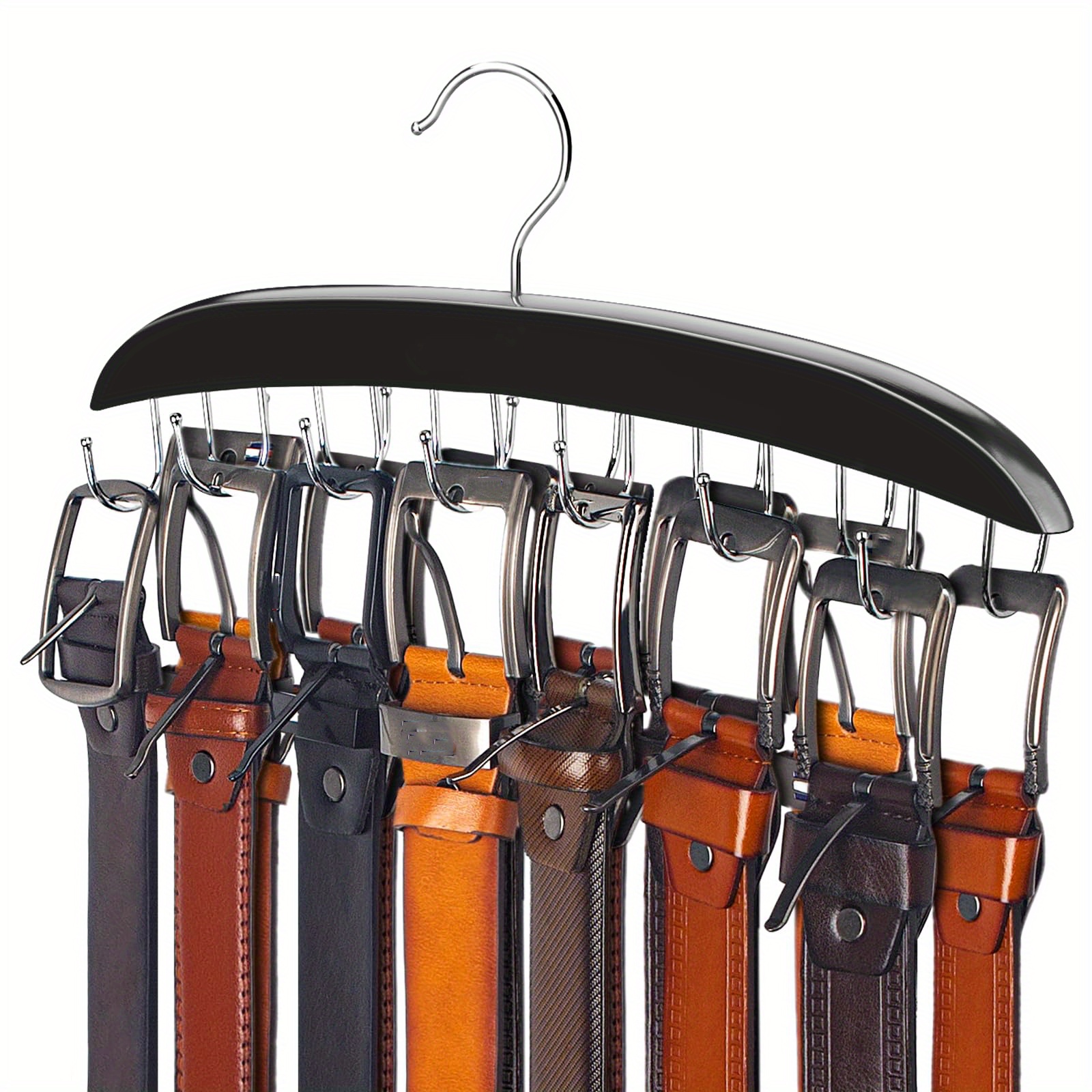 Estante de madera para cinturón para montaje en pared de armario,  organizador resistente para cinturón con capacidad para 14 cinturones,  soporte de