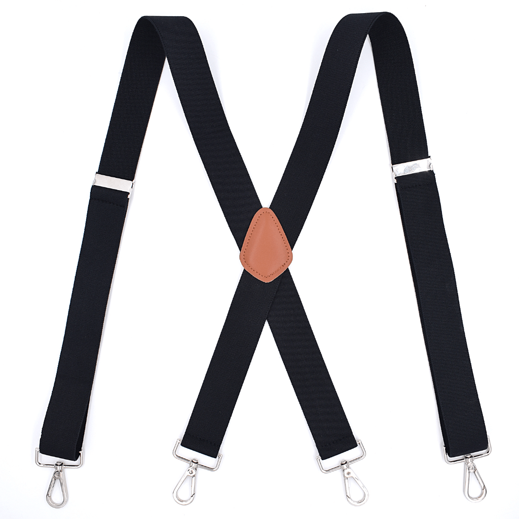 Rothco Black Combat Suspenders - 2 Wide Adjustable X-Back