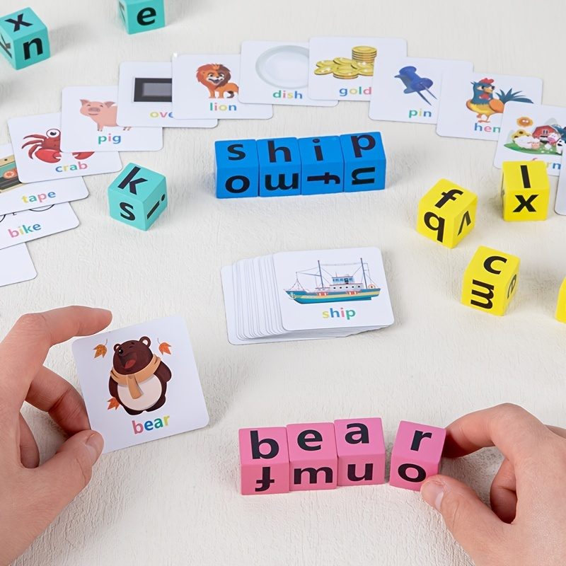  See & Spell - Juego de cartas a juego para niños, juguete  educativo de aprendizaje para niños de 3, 4, 5, 6 años, actividades de  aprendizaje preescolar/jardín de infantes, constructores de