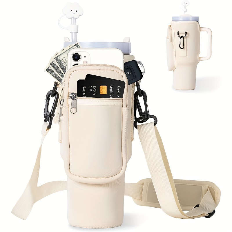 Stanley Compatible Water Bottle Holder Bag Set Quencher Tumbler 40 Oz with  Strap