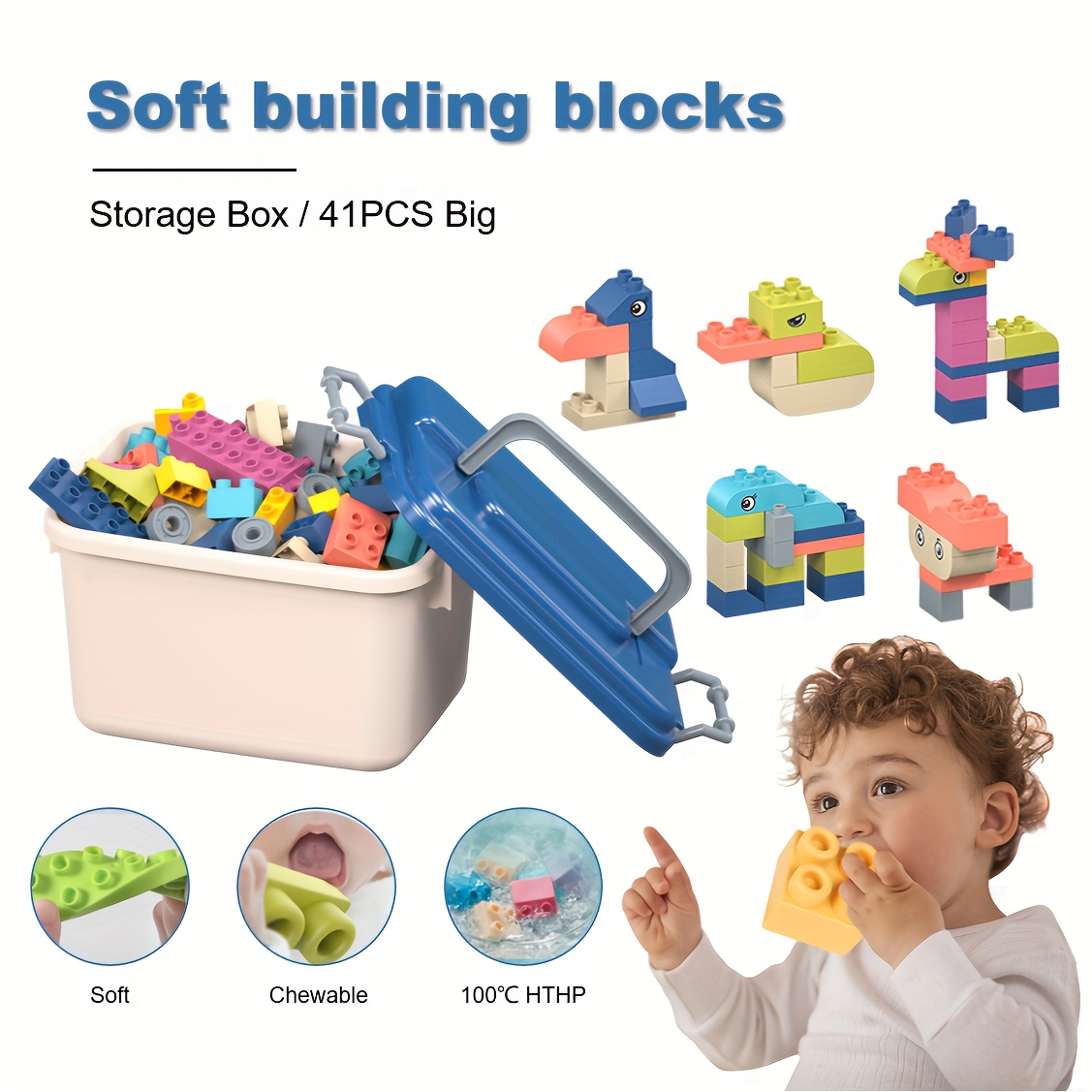 Montessori - Juguetes para bebés de 6 a 18 meses, mordedor, bloques  apilables, formas sensoriales y cubo de almacenamiento, diversión para el  baño