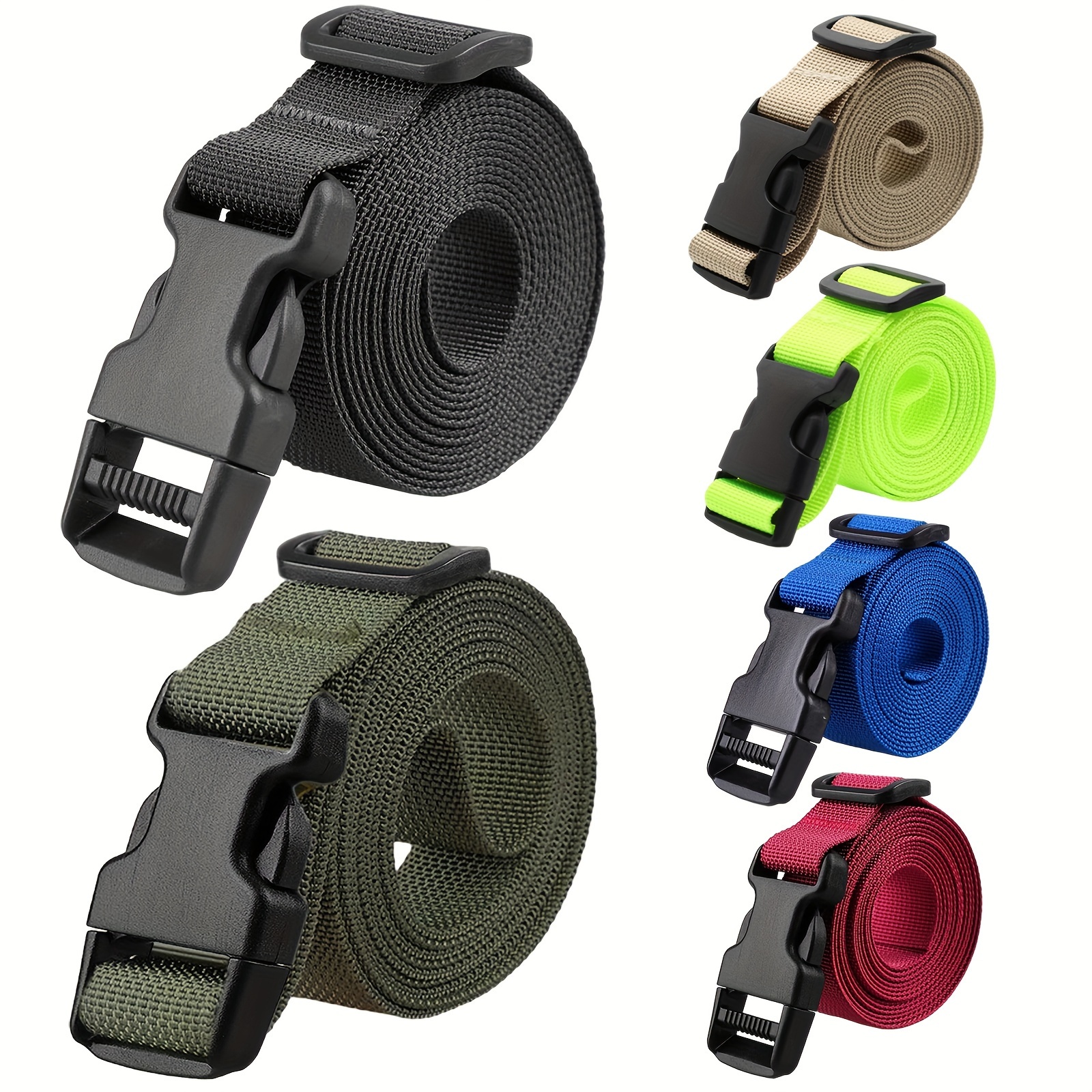 4 Pcs Nylon Webbing Flat Side Release Buckles Non-Slip Packing Belt Buckles  Packing Straps With Adjustable Buckles For Diy Crafts Backpack Strapping  Backpack 