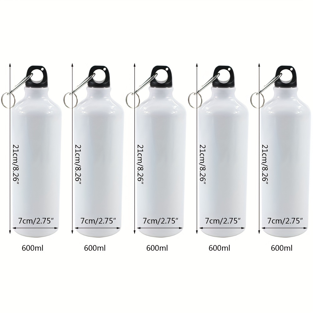 White Blank Sublimation Water Bottle with Carabiner Aluminum Leakproof  Kettle 