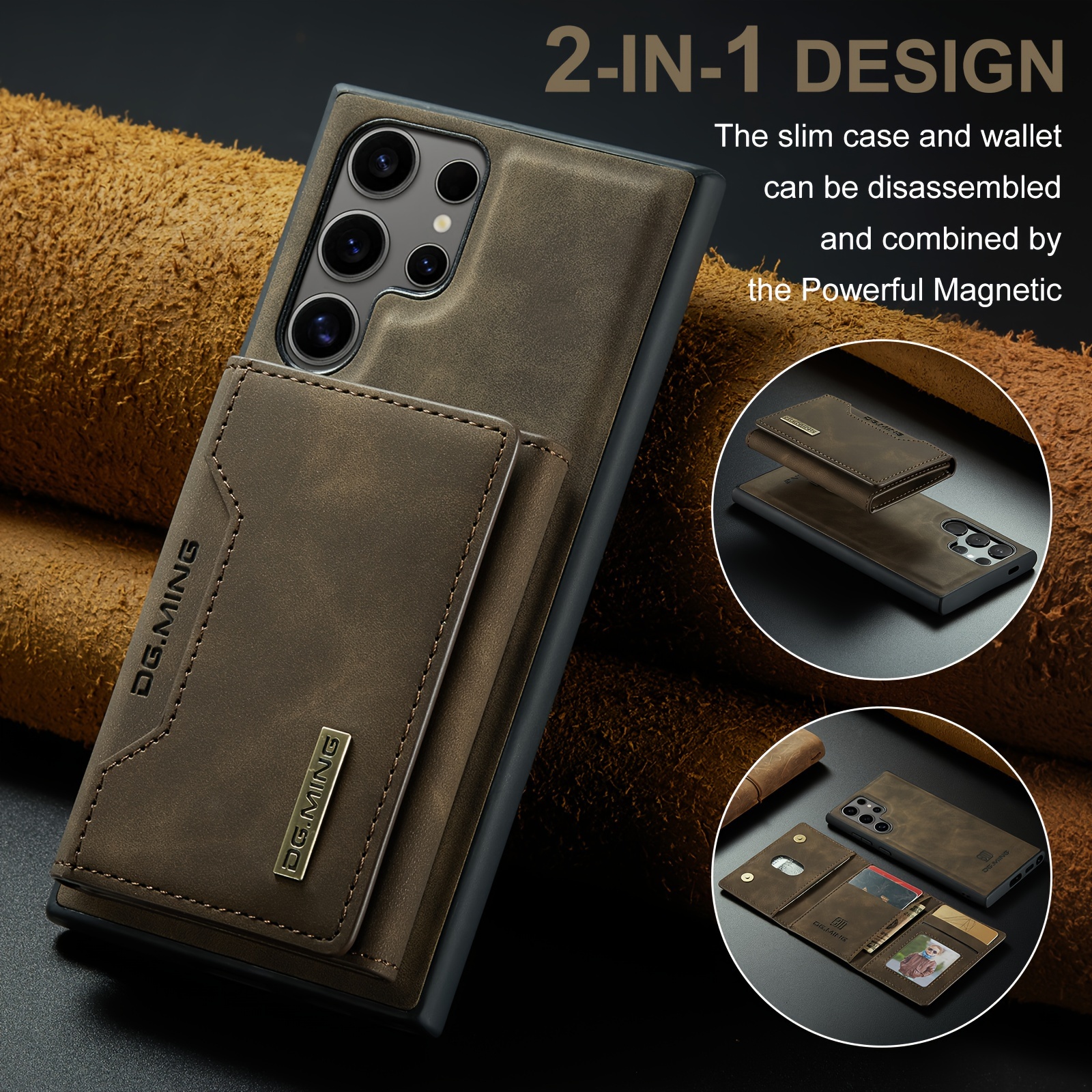 For Samsung Galaxy S24 Ultra Case Split Leather Magnetic Wallet