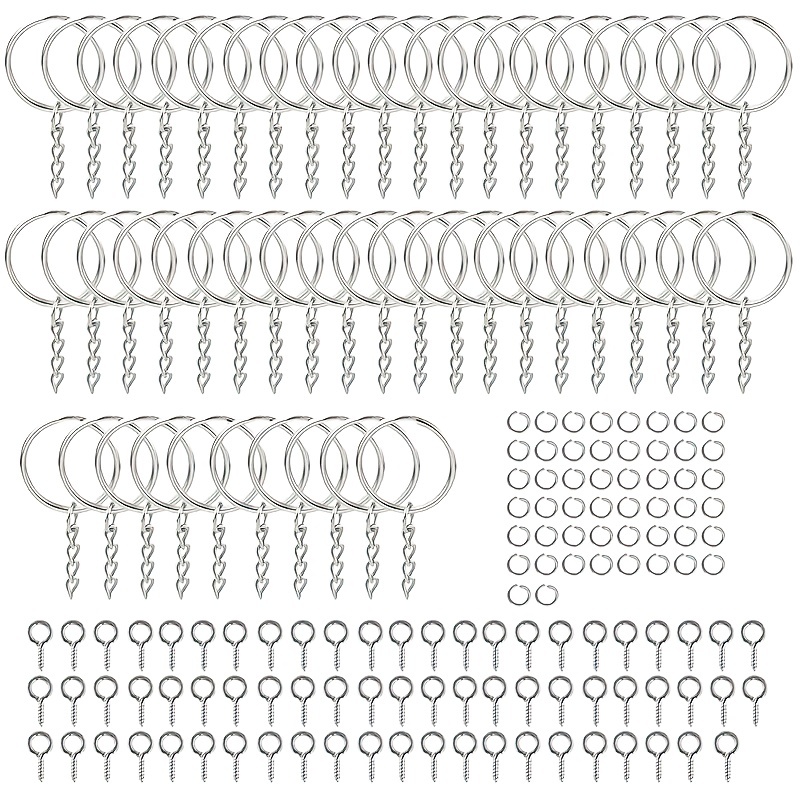 Keychain Production Supplies Kit With 50 Chain Keychains And - Temu