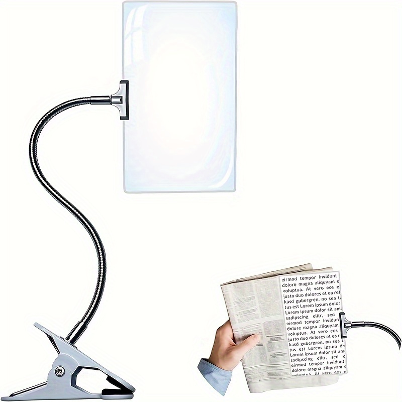 LED Magnifying Glass, 2X 6X Hands Free Neck-Wearable Handheld Magnifier  with 2 LED Lights for Seniors Reading, Crafts, Inspection, Jewelry Making 
