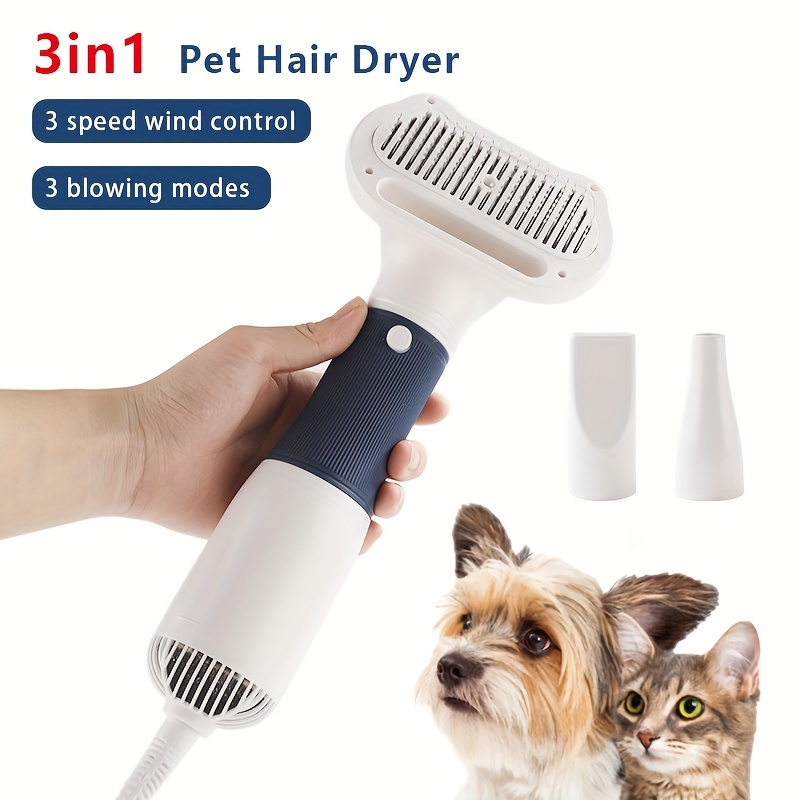 Secador de pelo silencioso 3 en 1 para mascotas, cepillo de aseo para  perros, gatos y gatitos, soplador de pelo para cachorros, temperatura de  bajo