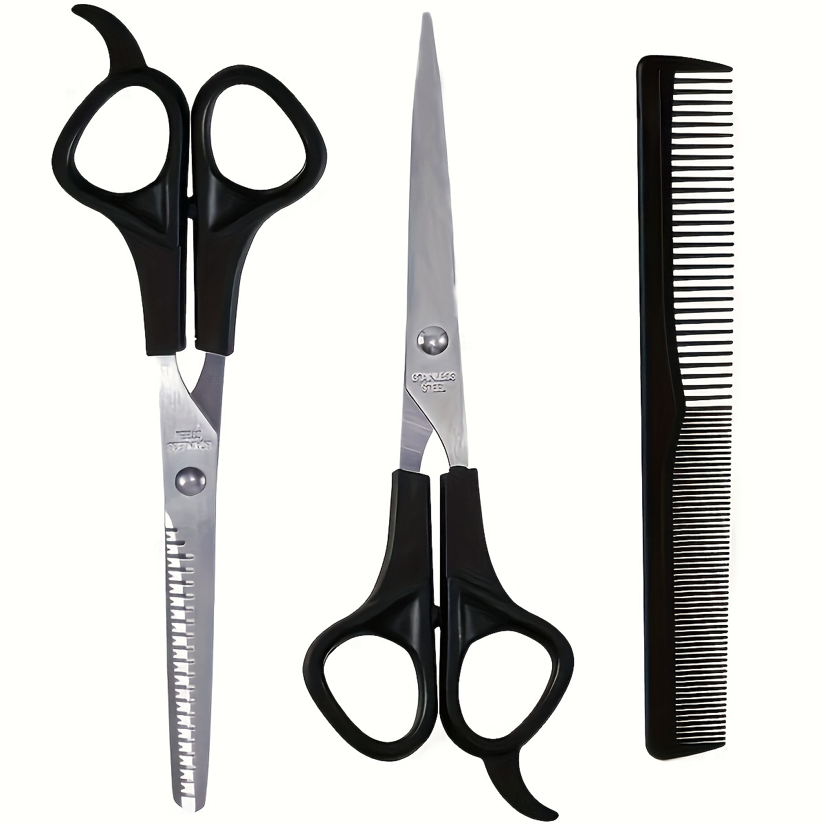 JaSiM Hair Scissors - Hair Cutting Scissors – 6.5” Scissors to Cut Hair -  Black Haircut Scissors - Hair Shears - Mustache Scissors - Hair Scissors