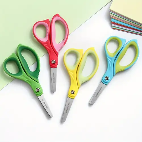 Kids Scissors 5-Inch Blunt Scissors Safety Scissors 4 Pack Kid