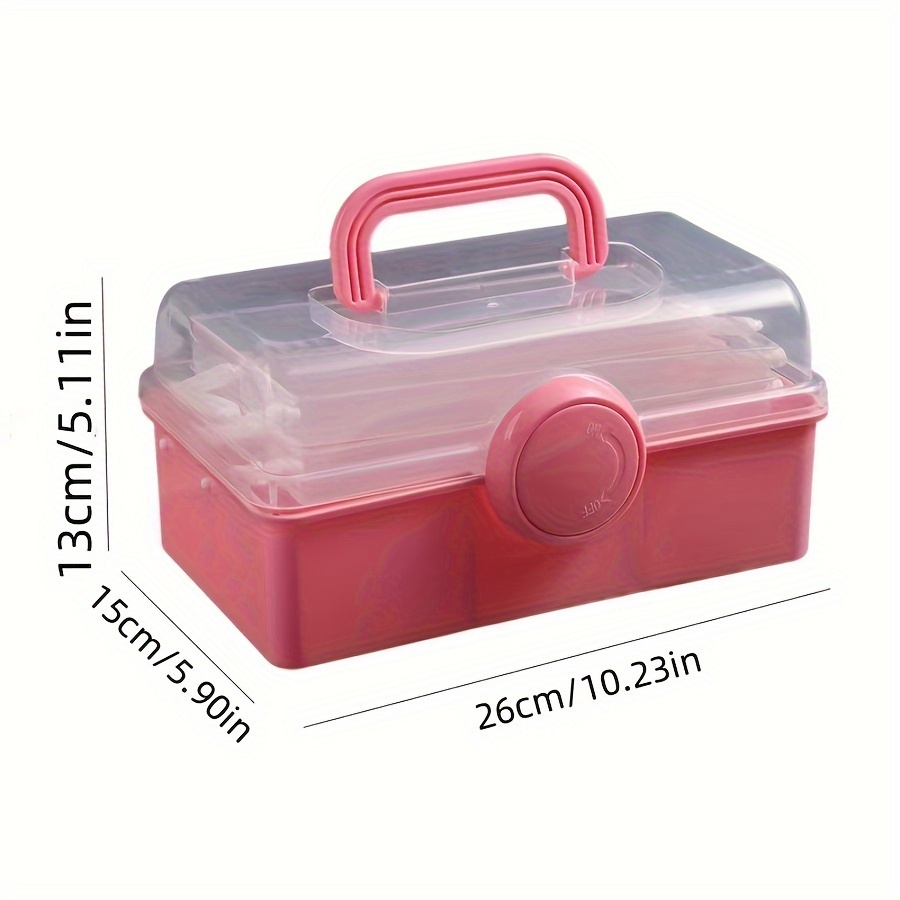 11'' Clear Plastic Craft Storage Box, Sewing Box Organizer 3-Layers with  Removable Tray, Art Storage Box with Handle - AliExpress