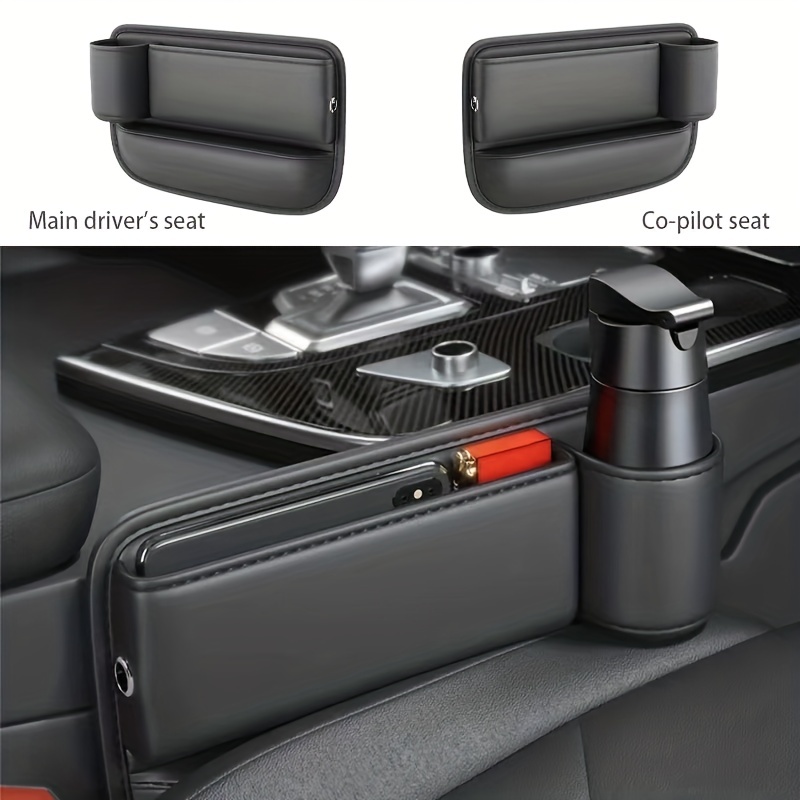 Leather Car Seat Side Gap Storage Bag Foldable Car Seat Back Bag For Storage,  Automotive Storage Organizer