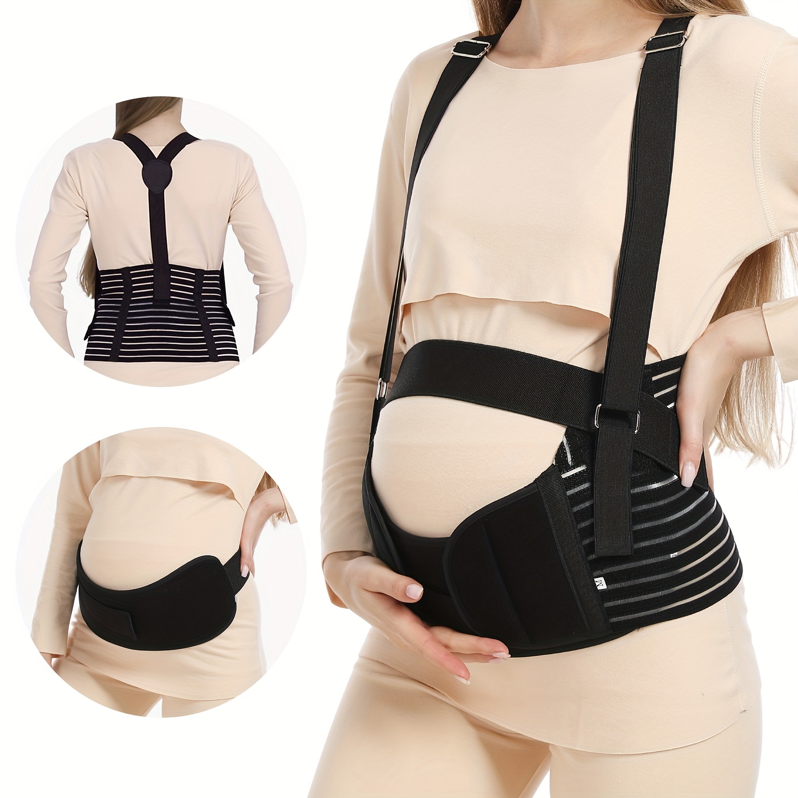 Temu Lumbar Supportive Compression Belt Adjustable Maternity Belt Fetus Protector Protector Women Nursing Pregnancy Support Prenatal Belly Bands Corset