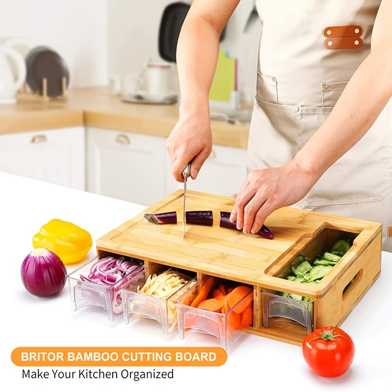 4pcs Cutting Board With Holder Base BPA-Free Wheat Straw Plastic Chopping  Board Set For Preventing Cross-contamination Of Different Food Types