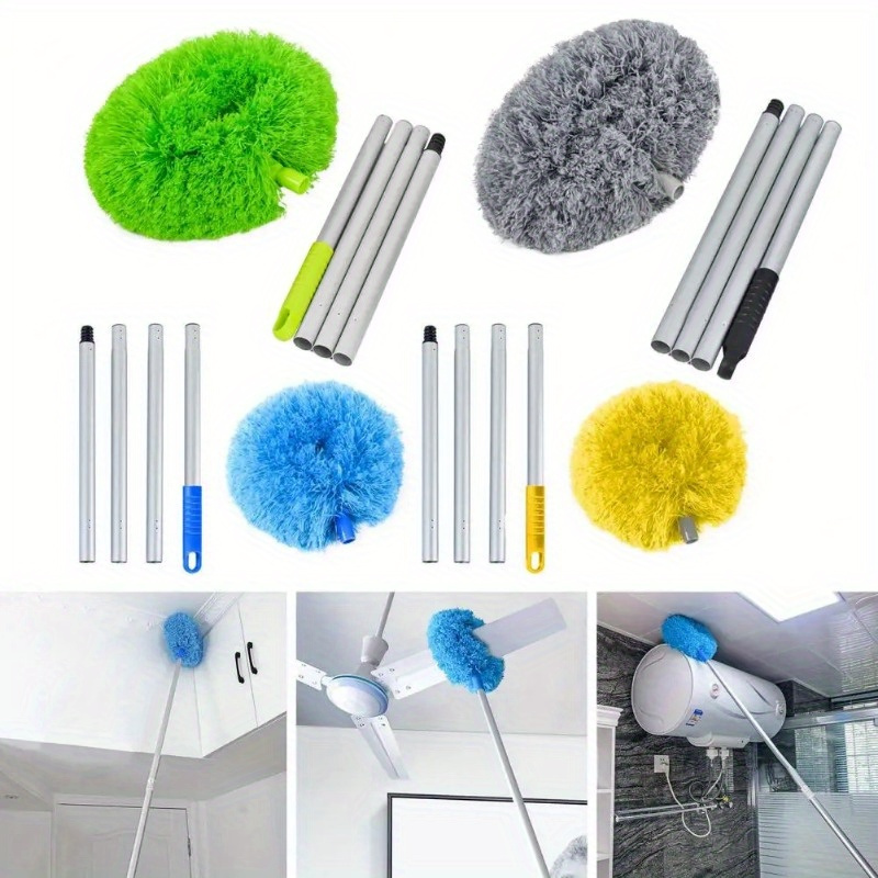 Blade Maid Ceiling Fan Cleaner- Cleaning Tool with 3 Foot Extendable Pole, Cleaning Head, Reusable Fiber Duster, & Flexible Brush