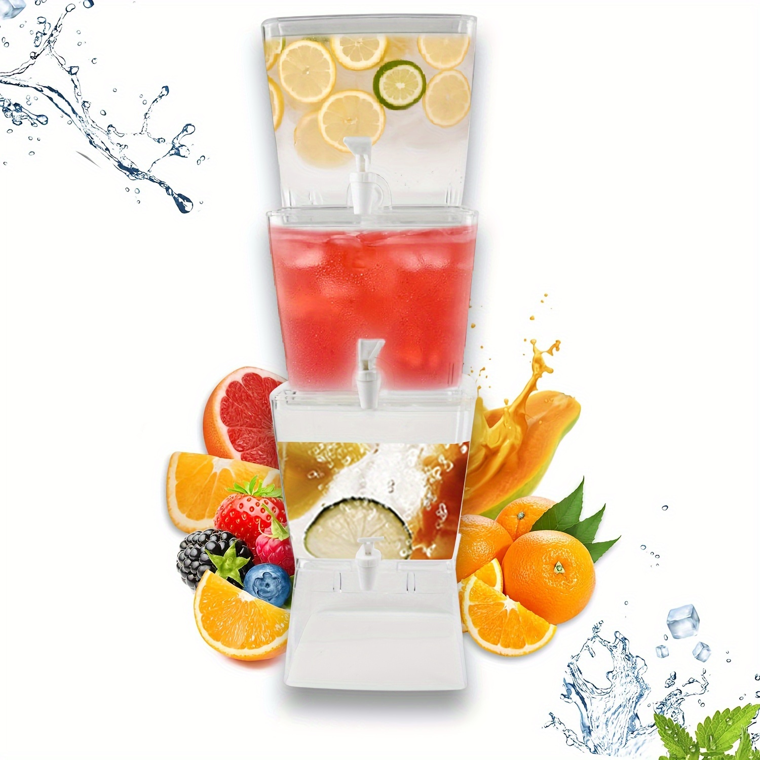 Drink Dispenser For Fridge Juice Dispensers For Parties Clear Water  Container With Ice Cube Filter And Fruit Infuser Cold Drink - AliExpress