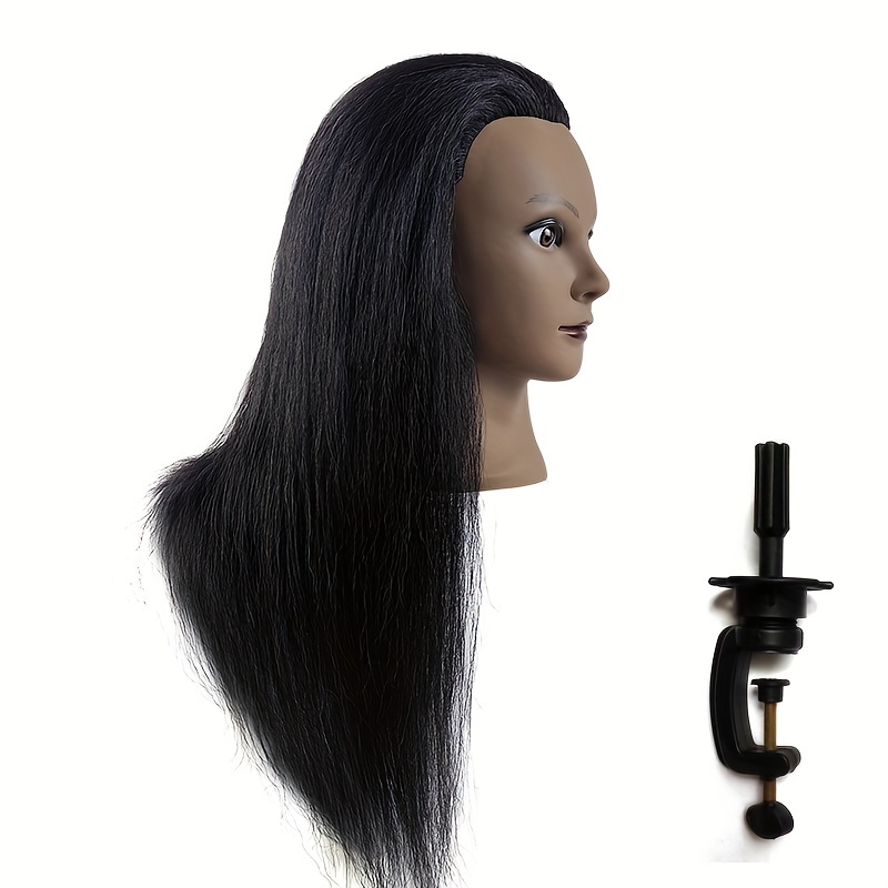 100% Real Hair Mannequin Head With Human Hair Afro Fluffy - Temu