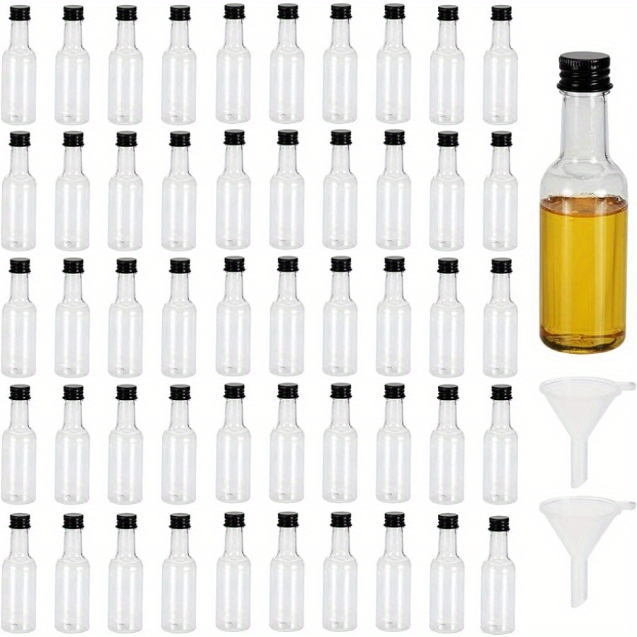 wordmouk 25ML mini botellas 48pcs licor Botellas de Plástico Vacías para  Licor Botella Reutilizables con Tapa y Embudo Pegatinas Botellitas de  Cristal Pequeñas para Bodas y Fiestas : : Hogar y cocina