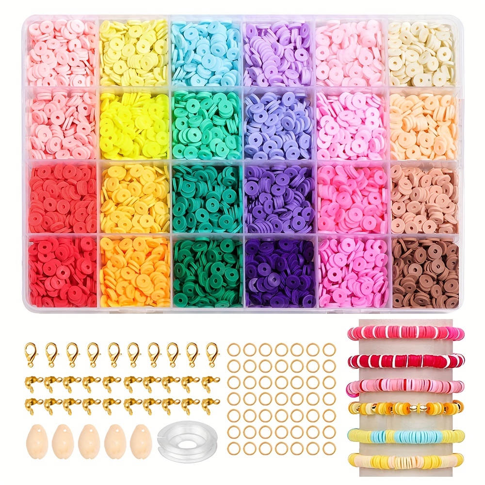 1140 Pcs Polymer Clay Bead Kit, Flower Beads Mixed Fruit Spacer  Beads,Charms For Bracelet Making