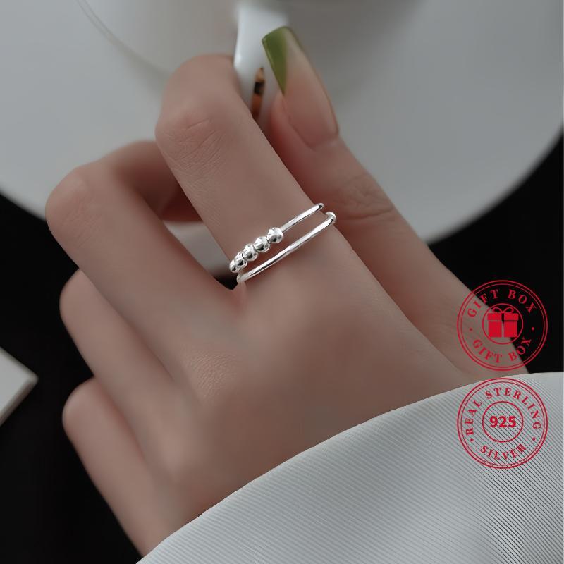 12Pcs Anxiety Rings for Women Men, Spinner Cool Rings Stacking Stylish  Adjustable Stainless Steel Moon Star Flower Bead Band Ring Set for Relieve