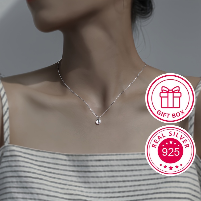 925 Sterling Silver Hypoallergenic Women's Necklace Butterfly Pendant  Clavicle Chain Neck Jewelry Gift