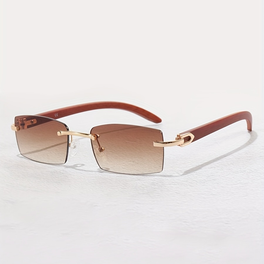 Dollger Rimless Rectangle Sunglasses for Women Fashion Frameless Square  Glasses for Men Ultralight UV400 Eyewear Unisex